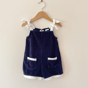JANIE & JACK EUC Navy French Terrycloth Romper Swim Coverup